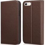 iPhone 6S Case iPhone 6 case ZOVER Genuine Leather Case Flip Folio Book Case Wallet Cover with Kickstand Feature Card Slots & ID Holder and Magnetic Closure for iPhone 6 and iPhone 6S Dark Brown