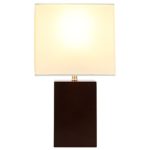 Brightech – Mode Contemporary Table Lamp – Genuine Wood Base – Relaxing Light for Nightstands, Guestrooms, Professional Offices, and more (Havana Brown)