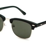 Newbee Fashion – Classic Vintage Clubmaster Semi-Rimless Mirrored Sunglasses