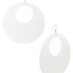 Women’s Large Round Flat Wood Dangle Pierced Earrings