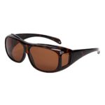 Solarfun Polarized Fit Over Glasses Sunglasses Wrap Around Solar Reduce Shield for Men and Women’s Driving, Brown
