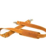 Quality Leather Replacement Shoulder Strap – GENUINE COWHIDE leather; for messenger, laptop, camera, travel bags and more (light brown)