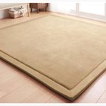 Mucalis Baby Toddler Play Rug Children Crawling Mat Light Brown Anti-slip Carpet for Bedroom Living Room Playroom-Solid Color,Soft,Non-Toxic,Machine Washable,150x200cm