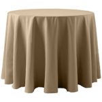 Ultimate Textile Cotton-feel 60-Inch Round Tablecloth Toast Light Brown