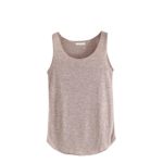 Women’s Summer Vest,Ladies Tank-Sleeveless Round Neck Loose Singlets Tops Blouse (Free Size, Brown)