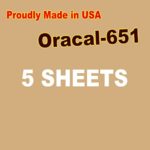 5 Sheets Oracal 651 Permanent, Adhesive Backed, Craft Vinyl Sheets 12″x12″ Make Monograms Stickers Decals and Signs (Light Brown)