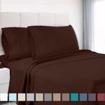 Premium Full Sheets Set – Dark Brown Chocolate Hotel Luxury 4-Piece Bed Set, Extra Deep Pocket Special Super Fit Fitted Sheet, Best Quality Microfiber Linen Soft & Durable Design + Better Sleep Guide