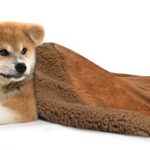 KritterWorld Pet Dog Cat Puppy Kitten Microplush Sherpa Snuggle Blanket for Couch, Car, Trunk, Cage, Kennel, Dog House, 45″ x30″ Dark Brown/Brown