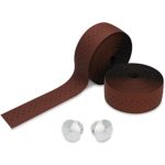 TOPCABIN Camouflage Series Comfort GEL Road Bike Handlebar Tape Bike Bar Tape with Reflective Bar Plugs (Dark Brown(PU a pair))