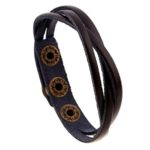 HIRIRI New Style Men Women Retro Leather Wrap Braided Wristband Cuff Punk Bracelet Bangle (Dark brown)
