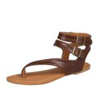 ??Flats Sandals Women Lady Girl Toe Shoes??Baomabao Black Brown Women Summer Strappy Gladiator Low Flat Heel Flip Flops Beach Shoes (8.5, Brown)