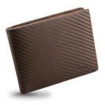 EGNT Brown Carbon ID Wallet Mens RFID Genuine Leather Slim Credit Card Holder Minimalist … (Classic Trifold)