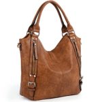 UTO Women Handbags Hobo Shoulder Bags Tote PU Leather Handbags Fashion Large Capacity Bags Brown