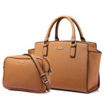 Tote Bag Structured Designer Handbags Purses Satchel Bags 2PCS Set for Women Brown