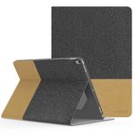 MoKo Case for New iPad Pro 12.9 2017 – Premium Light Weight Stand Folio Shock Proof Cover Protector for Apple New iPad Pro 12.9 Inch 2017 & 2015 Tablet, Dark Gray & Light Brown (with Auto Wake/ Sleep)
