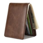 Mens Slim Front Pocket Wallet ID Window Card Case with RFID Blocking – Coffee