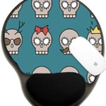 Luxlady Mousepad wrist protected Mouse Pads/Mat with wrist support design IMAGE ID: 32142911 Cute vector skull icons set with different elements such as moustache diamond crown hat glasse