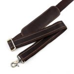 Crazy Horse Leather Adjustable Padded Replacement Shoulder Strap with Metal Swivel Hooks for Briefcase, Luggage Bag Strap Messenger Bag Strap, Laptop Bag Strap (coffee Padded)