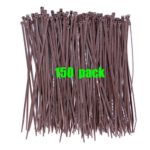 HAODE Fashion Dark Brown 8 Inch Cable Ties Fastener for Fence in Bulk 150 Pack Handheld Typical Zip Ties with Bard Easy to Use