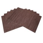 Tennove Placemats, Washable Placemats PVC Woven Vinyl Table Mats Set of 6?Dark Brown?