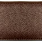 Dark Brown Textured Leather Checkbook Cover