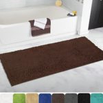 MAYSHINE Bath mat Runners for bathroom rugs,Long floor mats,Extra Soft, Absorbent, thickening Shaggy Microfiber,Machine-Washable, Perfect for Doormats,Tub, Shower(27.5X47 inch Brown)