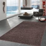 Ottomanson Soft Cozy Color Solid Shag Area Rug Contemporary Living and Bedroom Soft Shag Area Rug, Brown, 5’3″ L x 7’0″ W