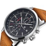 Watches Men’s Fashion Business Quartz Watch with Brown Leather Classical Casual Wrist Watch for Men