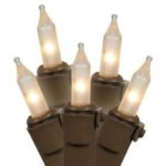 Vickerman Set of 100 Clear Frosted Mini Christmas Lights – Brown Wire