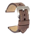 WOCCI Watch Bands 20mm 22mm 24mm Soft Vintage Brown Crazy Horse Leather Wristwatch Strap Belt for Men