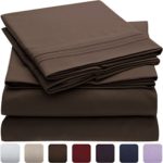 Mellanni Bed Sheet Set – Brushed Microfiber 1800 Bedding – Wrinkle, Fade, Stain Resistant – Hypoallergenic – 4 Piece (Queen, Brown)