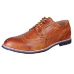 PhiFA Men’s Classic Leather Oxfords Wingtips Dress Shoes Lace-up US Size 10.5 Brown