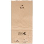 Duro 8 lb. Capacity 6 1/8” x 4 1/8” x 12 7/16” Kraft Brown Paper Bag – 35# Basis Weight 250 Ct.