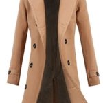 Lende Men’s Trench Coat Winter Long Jacket Double Breasted Overcoat,Khaki,Large