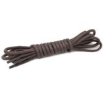 YJRVFINE Premium Quality 1/6″ Thick Waxed Round Shoelaces Shoes Boots Laces Dark Brown 2 Pair-Length:47.24″