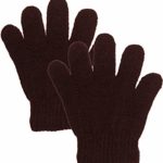 Emmalise Children Kids Winter Cold Weather Winter Knit Gloves – Solid Brown