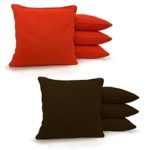 8 Standard Corn Filled Regulation 6″x6″ Duck Cloth Cornhole Bags! (Orange/Brown)