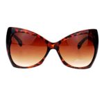 SA106 Unique Oversized Cat Eye Hybrid Butterfly Sunglasses Brown