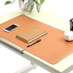 Leather Desk Pads/Blotter Eco-friendly Microfiber leather Desk Mat Protector for Home & Office Non slip Laptop Keyboard Mouse Pads Extra Large 31.5” x 15.7” x 0.08” (Light-brown, Medium)