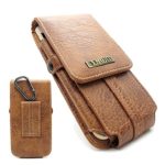 VMOJO(TM) Universal Retro Premium Leather Wallet ID Card Slot Pocket Vertical Belt Loop Holster Case Outdoor Bag for 4.7″ Cell Phone,[Brown],[Size S]