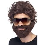NET TOYS Men’s Hangover Kit Jga Wig Beard Beard Hair tag Do Beard Hair un Glasse One Size Fits All Brown