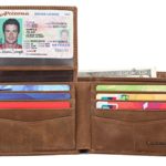 Mens Genuine Leather Bifold Wallet with 2 ID Window and RFID Blocking – Brown