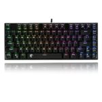 E-Element Z-88 RGB Mechanical Gaming Keyboard, Brown Switch -Tactile & Slight Clicky, LED Backlit, Water Resistant, Compact Design, 81 Keys Anti-Ghosting for Mac PC, Black