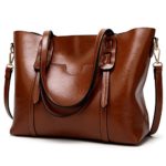LoZoDo Women Top Handle Satchel Handbags Shoulder Bag Tote Purse (Drak brown)
