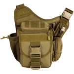 Tactical Camera Bags, Upgraded Version Outdoor Lightweight & Durable Professional DSLR Camera Photography Multi-functional Messenger Single Shoulder Bag, Super Saddle Bag (Coyote Brown)