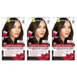 Garnier Color Sensation Hair Color Cream, 4.0 Snow Day Cocoa (Dark Brown), 3 Count (Packaging May Vary)