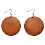 ALoveSoul Wooden Earrings for Women – Big Round Circle Geometric Wood Drop Dangle Hook Earrings