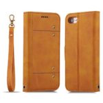iPhone 6s Plus Case,TechCode Synthetic Leather Slim Fit Retro Vintage Stand Smart Hand Strap Wallet Protective Case with Card Slots & ID Holder for iPhone 6 Plus/6S Plus 5.5”(Light Brown)