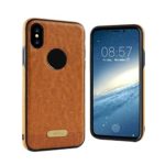 HuBaby iPhone 7 l 8 l P l X Leather Protective Cove Genuine Leather & Flexible TPU Gel l Easy Installation, Supreme Fit l 3-Layer Shock Absorption Technology (Brown, iPhone X)