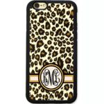 iPhone 6S Case, iPhone 6 Case, ArtsyCase Light Brown Cheetah Leopard Print Personalized Monogram Phone Case for iPhone 6 and iPhone 6S (Black)